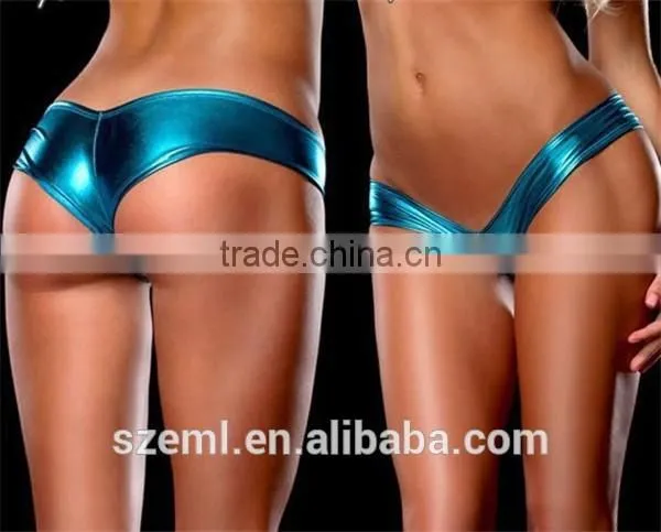 European Wholesale Mature Ladies Sexy Hot Patent Leather Pants Sexy Leather Lingerie photo-3