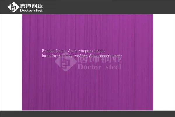 Color Decorative Stainless Steel Sheet,pink Hairline Stainless Steel Plate photo-3