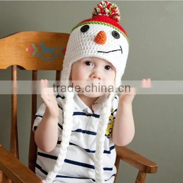 Handmade Funny Newborn Baby Snowman Crochet Hat Pattern photo-5