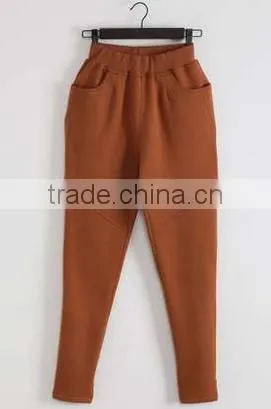 Wholesale Factory Products Plain Designs Cheaper Customs Slim Pants for Women KM0697 photo-2