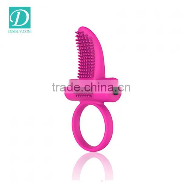Couple Sex Toys Tongue Shape Vibrating Penis Ring With Clitoral Stimulator photo-2