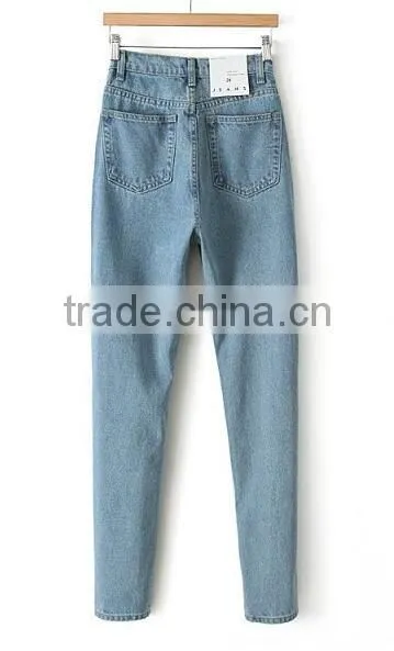 Runwaylover EY0617P Europe Style 2017 Ladies Fashion Washed Denim Jeans photo-5