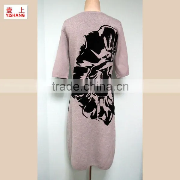Jacquard Big Flower Sweater 80%Viscose 20%Polyester Design for Women Sweater in the Autumn photo-2