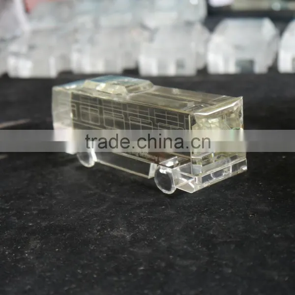 Transparent Antique Crystal Car Model Crsytal Bus Model For Car Business Guest Memento photo-3