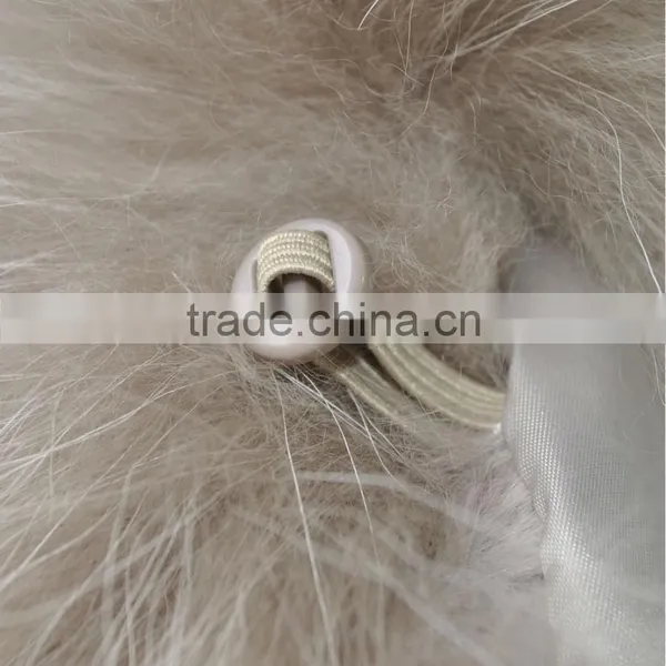 YR267 Ladies Rabbit and White Raccoon Belly Fur Vest photo-4