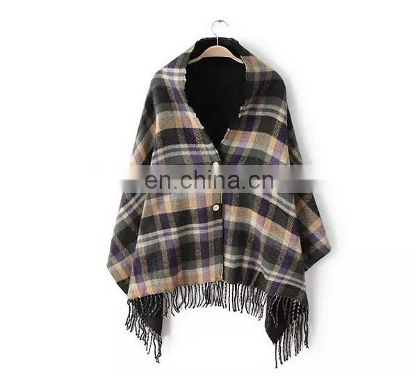 Shawls&Scarves Two Usage Tartan Fringe on the Botton Winter Warmer Tartan Scarf Trendy Fashion photo-5