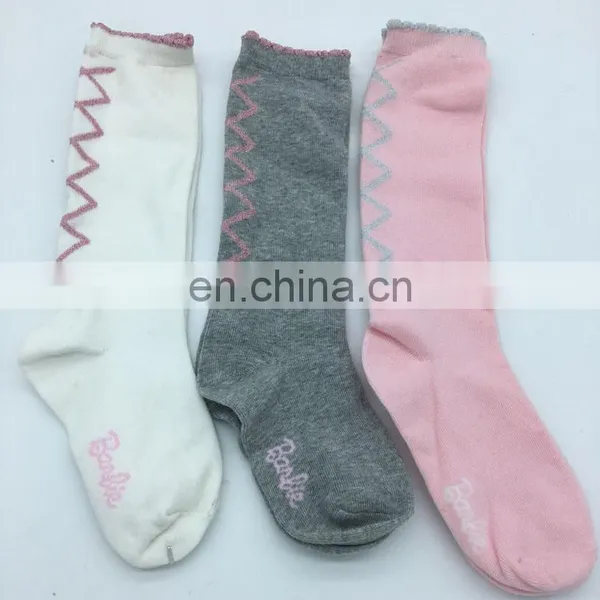 2017 Best Kids Shiny Cheveron Lurex Cotton Socks Girls School Socks photo-4