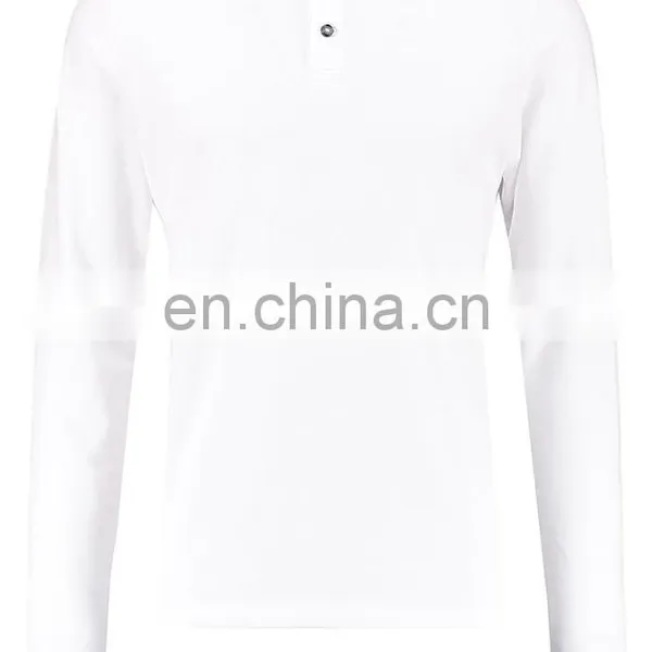 Men White Long Sleeve Polo t Shirts Plain photo-6