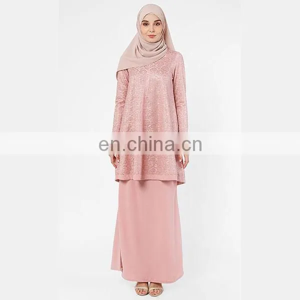 OEM Service Custom Muslim Dress 2016 Latest Fashion Lace Design Baju Kurung Modern photo-2
