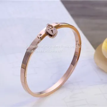 Gold Rose Gold Silver Vacuum PVD Plating 316L Stainless Steel Bracelets Bangles For Men Womens photo-2