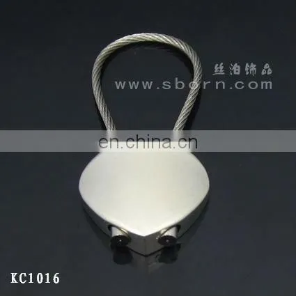 Matte Silver Heart Shape Wire Rope Metal Key Ring/Key Chain/Key Holder photo-2