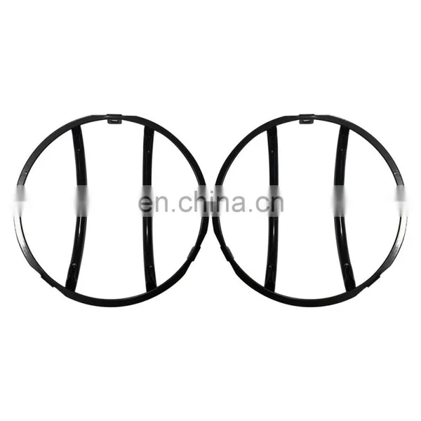 T089 Black Steel Headlight Guard Cover For Jeep Wrangler TJ 1997-2006 photo-3