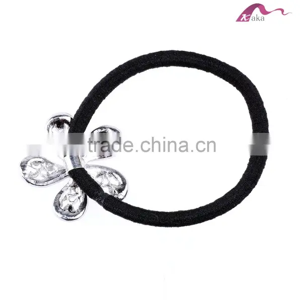 Top Quality Elegant Lasted Fashion Clean Flower Chunky Crystal Decorative Elastic Hair Rubber Band For Girls Pony Tail Hair Rope photo-3
