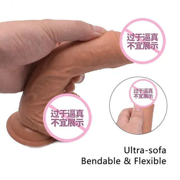 Simulation Penis Liquid Silicone Super Soft Female Masturbation Fake Penis Sex Toy photo-3