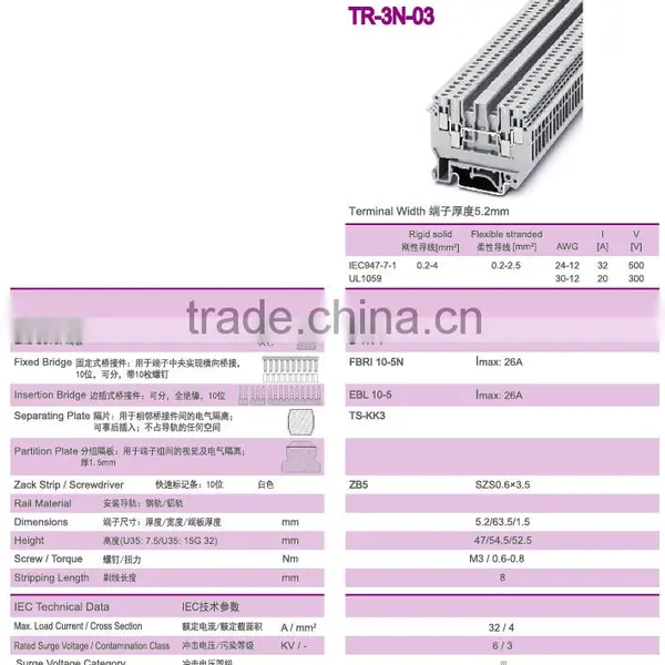 Din Rail Mount Terminal Blocks With Screw Type photo-2