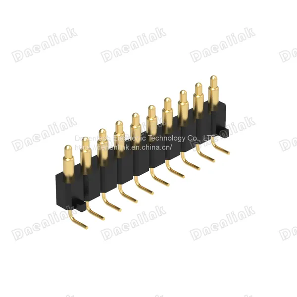 Dnenlink 3.00mm Pitch Single Row H4.0mm Right Angle Male Header DIP Type PogoPin HeaderWith Peg photo-4