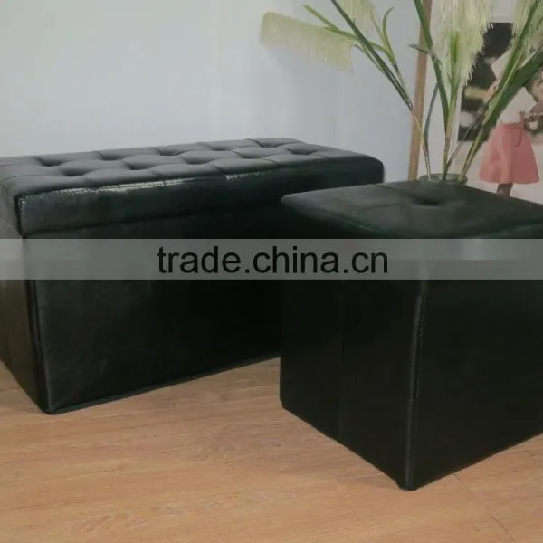 Colorful Leather Storage Ottoman Folding Stool photo-4