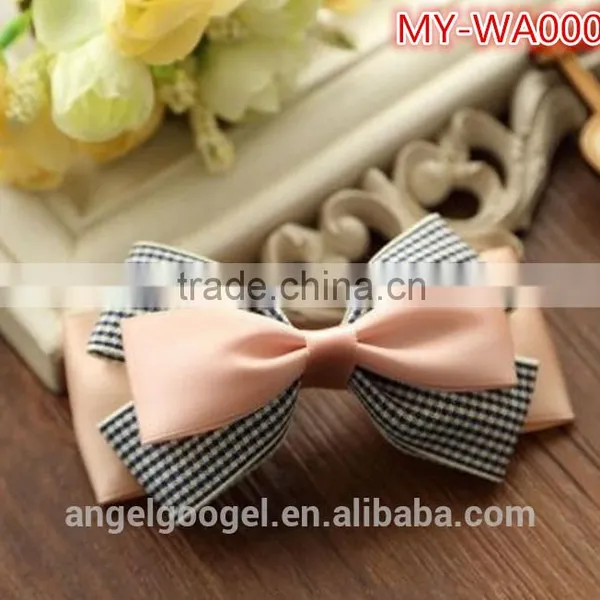 Fancy Plaid lace ribbon bow hair accessories hairpin table legs MY-IA0008