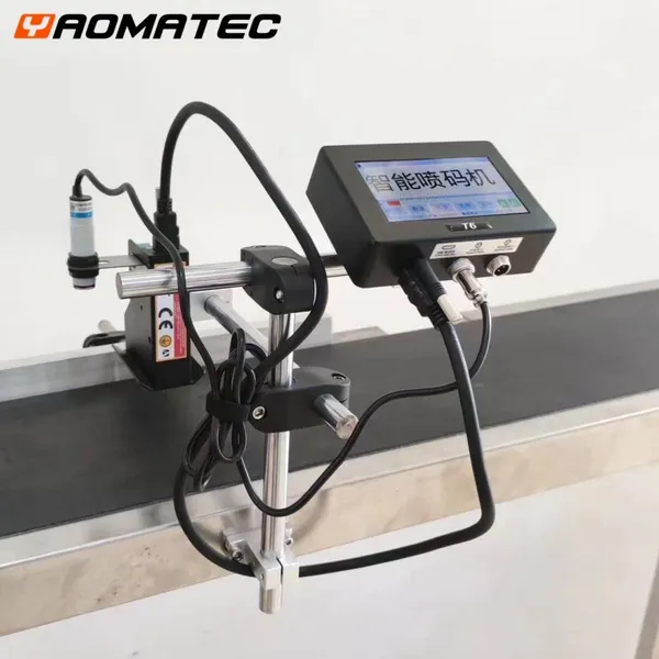 Yaomatec Y-T6 Thermal Inkjet Printer High Resolution TIJ Coder Expiry Date Batch Bar Code Logo Coding Machine