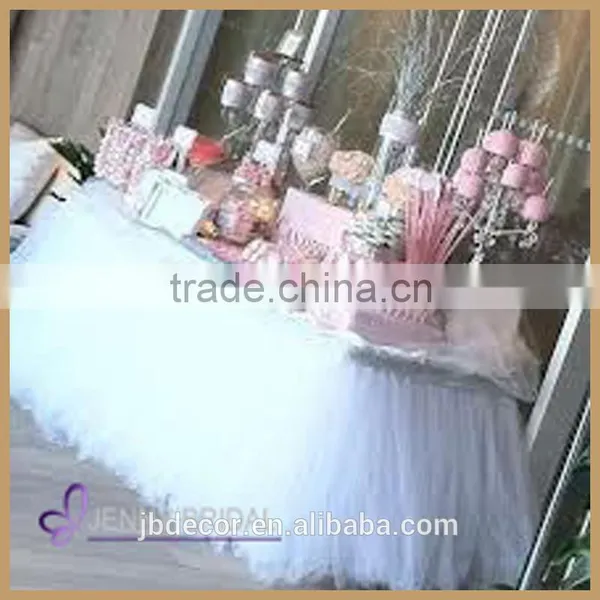 TC091(5) Elegant Wedding Party Decorations White Tulle Table Skirt photo-6