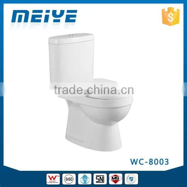 WC-8003 Washdown Two-piece Toilet With Soft Closing Cover Ramp Down Closer, Water Closet Toilet Bowl