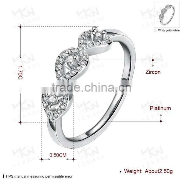 SGS Certified LEKANI 18K Gold Plated Latest Design Diamond Ring for Sale photo-3