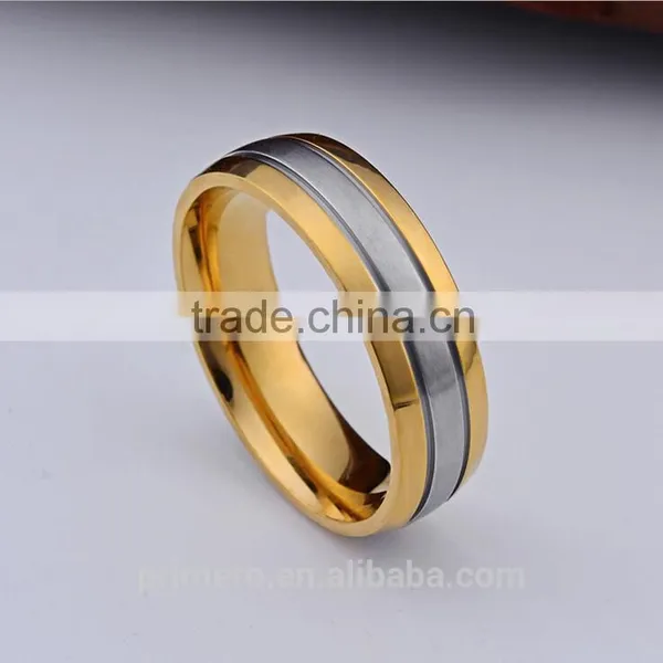 12pcs/lots Wholesale AAA+ CZ Couple Ring 18k Gold Plated Stainless Steel Latest Wedding Designs photo-3