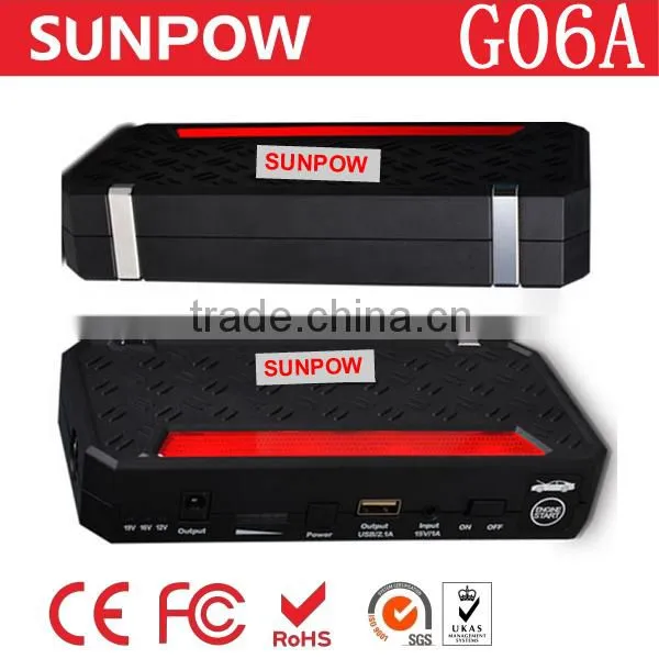 Sunpow 12000mah New Multi-Function 12v Car Jump Starter Mobile Power Bank Battery Charger With Air Compressor