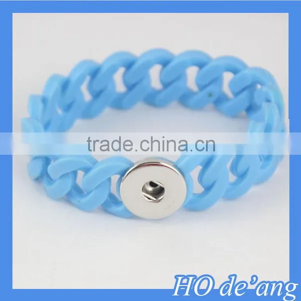 Hogift Fashion Silicone Bracelet DIY Personalized Buttons Bracelet photo-4