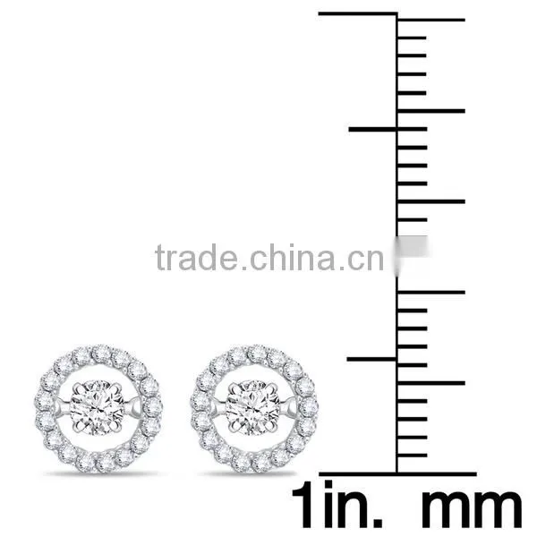China Wholesale Sterling Silver White Cubic Zirconia Dancing Diamond Jewelry Set photo-6