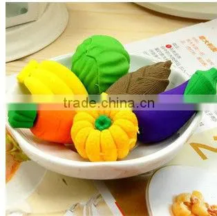 3d puzzle erasers-animal/eggplant shape eraser/papper shape erasers