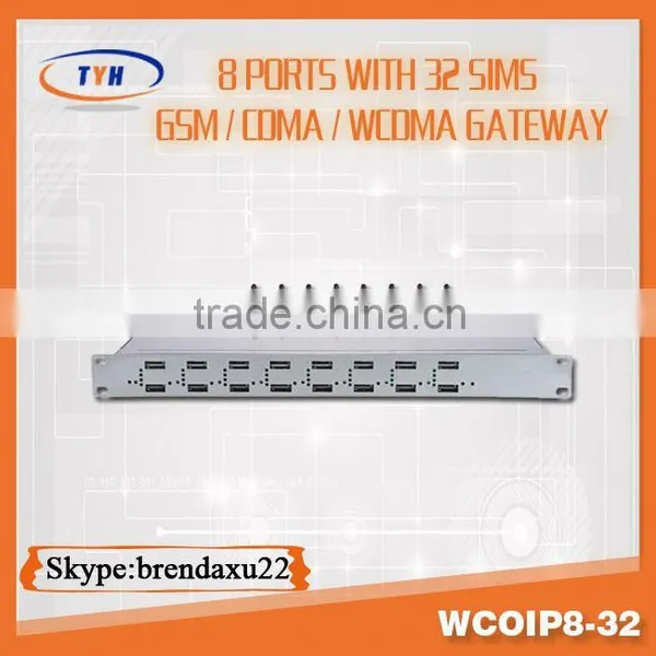 8 port 8sim cards 2100Mhz wcdma voip gateway communication equipment,wcdma module
