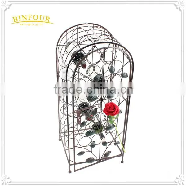 Customized Floor Standing Display Rack Metal Wine Rack Cabinets photo-3