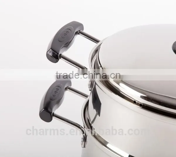 2015 New Charms 2 Layers Multi Function Stainless Steel Bamboo Steamer Pot With Handle & Lid, Stainless Steel Steamer photo-2