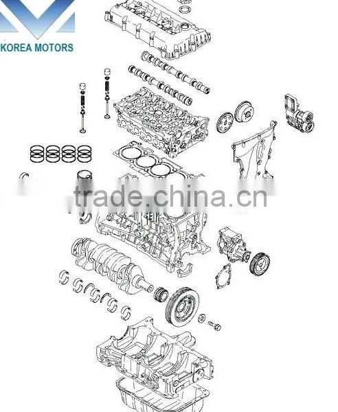 NEW ENGINE GASOLINE G4KC EURO-4 ASSY-SUB COMPLETE SET FROM MOBIS FOR VEHICLES 2005-09 MNR photo-2