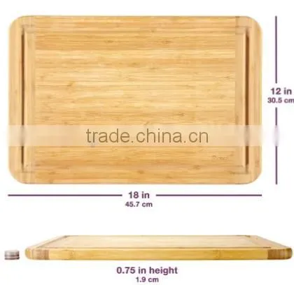 Bamboo Cutting Board and Serving Tray With Juice Groove - Extra Large 18 x 12 Inches photo-2