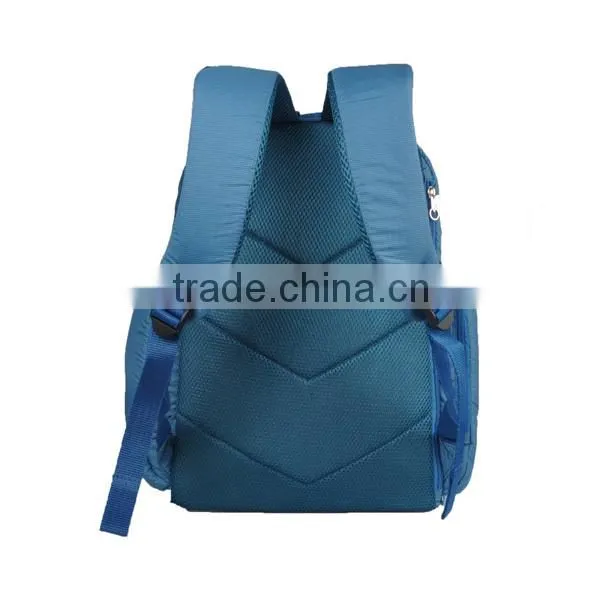Toxin Free Polyester Backpack Diaper Bag Padded Baby Travel Bag Blue photo-2