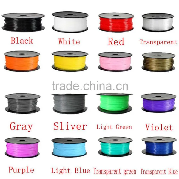 2016 Factory Price High Quality ABS PLA 3D Filament for 3D Printer DIY Drawing Pen 1.75mm 3mm 30+ Colors 1kg(2.2lb)/spool photo-2