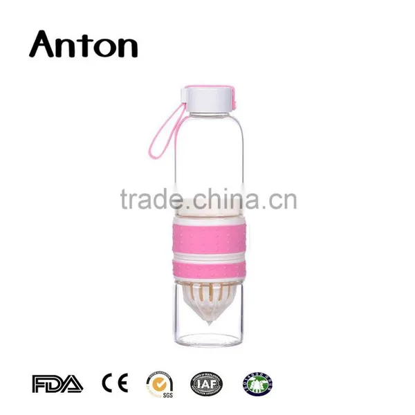 21oz Hot Sell Eco-friendly High-quality Glass Sport Water Bottle With Silicone Sleeve photo-2