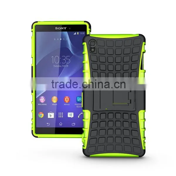 Dual Layer Tough Rugged Kickstand Hybrid Heavy Duty Armor Shockproof Case For Sony Z3 photo-3