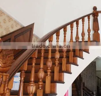 Red Oak Handrail Teak Wooden Stair Part photo-4