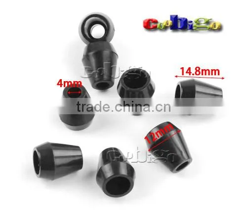Bell Shaped Plastic Cord Ends Bell Stopper Toggle With 4mm Hole Rope For Paracord Sportswear Garment Bags #FLS157-B