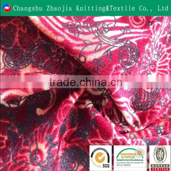 100% Polyester Print and Flocked Upholstery Fabric Manufacture ZJ015-2