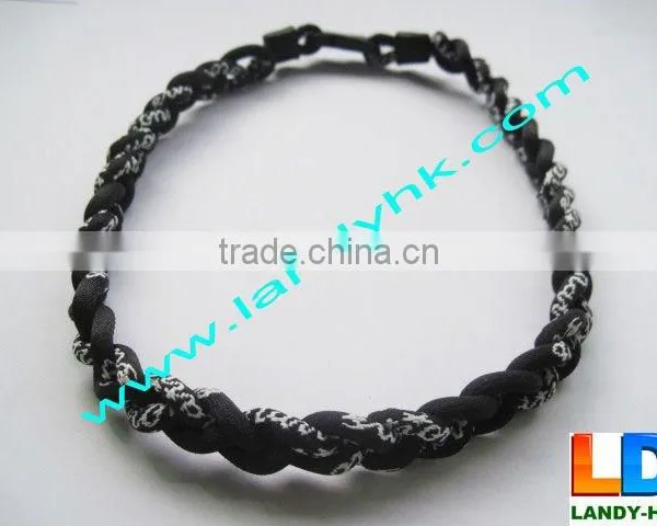 Triple Braided Silicone Titanium Pain Relief Sports Handmade Necklace photo-6