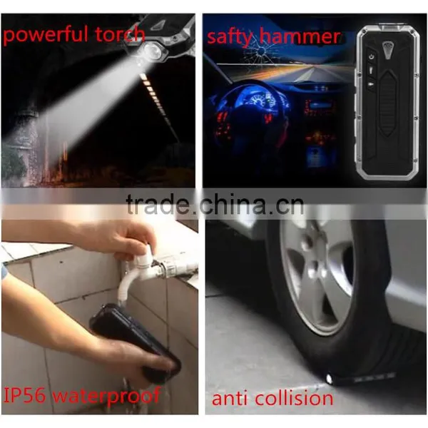 2016 Unique Outdoor Camping Car Accessories Mini Portable IP56 Waterproof Power Bank Jump Starter