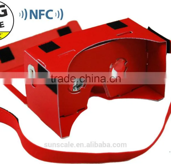Colorful /Black/Red/Yellow/Blue Are Inventory of Google Cardboard VR Viewer Virtual Reality Big Size for Samsung Note 2 or 3
