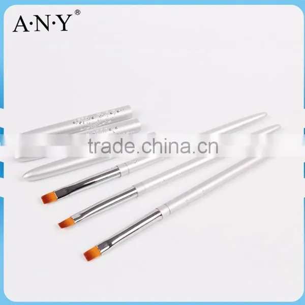 ANY Nail Art Crystal UV Gel Builder Using Metal Handle Flat Nail Brush UV Gel Beauty
