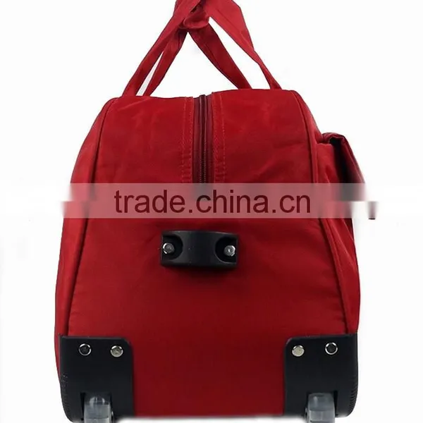 Trolley Bag Red Color Portable 600D Oxford Trolley Travel Bag photo-5