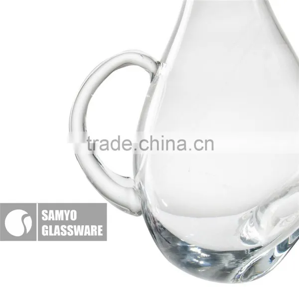 Samyo Clear Slant Cheap Mouth Blown Glass Decanters With Handle photo-3