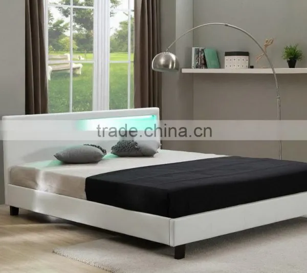 Modern Design Leather Bed With LED